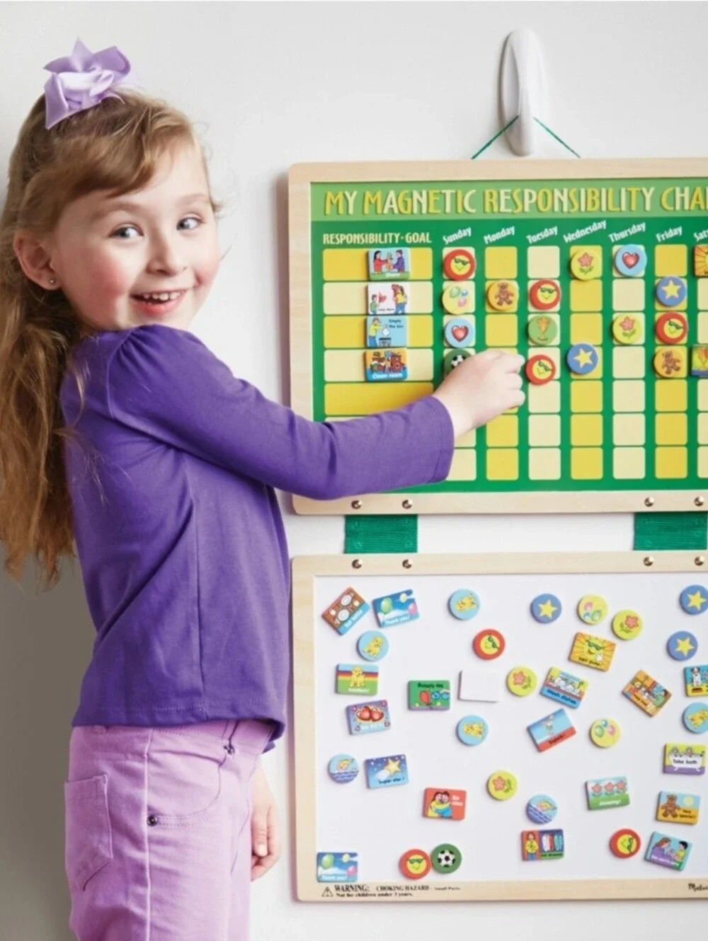 Melissa & Doug Deluxe Wooden Magnetic Responsibility Chart with Magnets